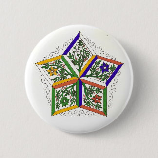 Bóton Redondo 5.08cm Penta-Estrela no Pin das flores