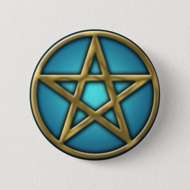 Bóton Redondo 5.08cm Pentacle Dourado na água (Frente)