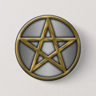 Bóton Redondo 5.08cm Pentacle Dourado na prata