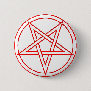 Bóton Redondo 5.08cm Pentacle invertido vermelho