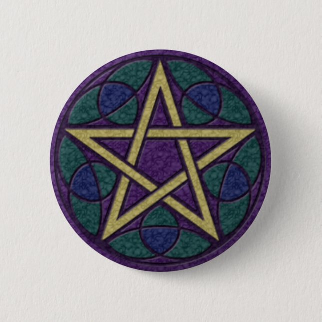 Bóton Redondo 5.08cm Pentacle roxo Triquetra (Frente)
