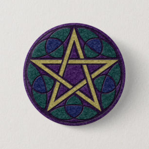 Bóton Redondo 5.08cm Pentacle roxo Triquetra