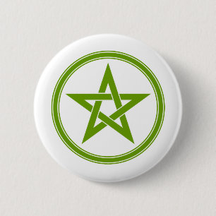 Bóton Redondo 5.08cm Pentagram verde-oliva do Pentacle