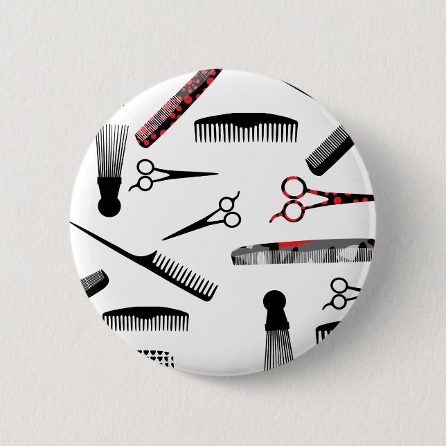 Bóton Redondo 5.08cm Penteado vermelho natural (Frente)