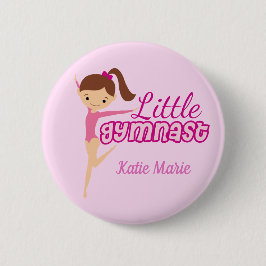 Bóton Redondo 5.08cm Pequena ginástica Bonito, Rosa, Crianças Personali