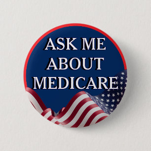 Bóton Redondo 5.08cm Pergunte-me sobre o Medicare