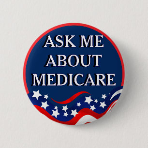 Bóton Redondo 5.08cm Pergunte-me sobre o Medicare