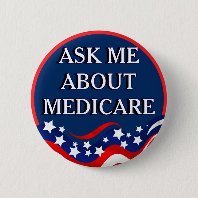 Bóton Redondo 5.08cm Pergunte-me sobre o Medicare (Frente)