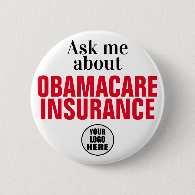 Bóton Redondo 5.08cm Pergunte-me sobre Obamacare de Saúde (Frente)
