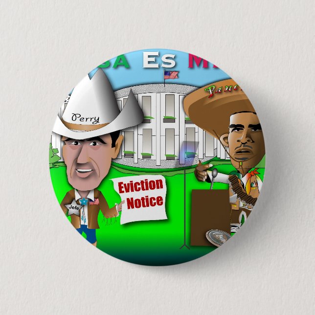 Bóton Redondo 5.08cm Perry Evict Obama (Frente)