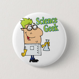 Bóton Redondo 5.08cm personagem de desenho animado de geek de ciência