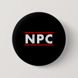 Bóton Redondo 5.08cm Personagem Não Jogador 1 - Meme de NPC