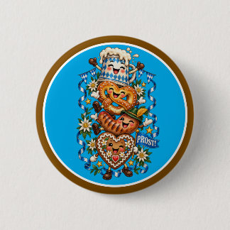Bóton Redondo 5.08cm Personagens de Desenho Animado do Oktoberfest
