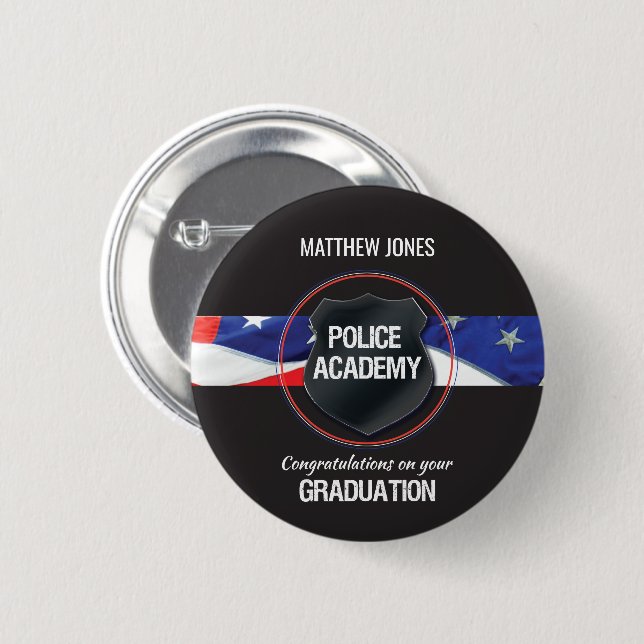 Bóton Redondo 5.08cm Personalidade, Graduação na Academia de Polícia (Frente & Verso)