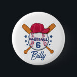 Bóton Redondo 5.08cm Personalised Baseball Name & Number Button | Custo<br><div class="desc">Show your team spirit with this Personalised Baseball Name and Number Button. Perfect for players, coaches, and fans, this custom button can be personalised with a player’s name and jersey number, making it a fun accessory for game day. Ideal for baseball tournaments, team events, school sports, and fan celebrations, this...</div>