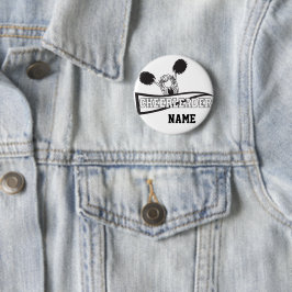 Bóton Redondo 5.08cm Personalizar a Cheerleader Negra