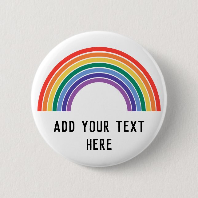 Bóton Redondo 5.08cm Personalizar Arco-íris do Orgulho LGBT (Frente)