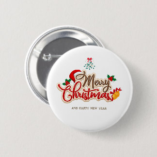 Bóton Redondo 5.08cm Personalized Christmas Button–Custom Seasonal Pin