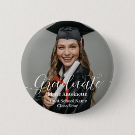 Bóton Redondo 5.08cm Personalized Graduate Photo Elegant Graduation 