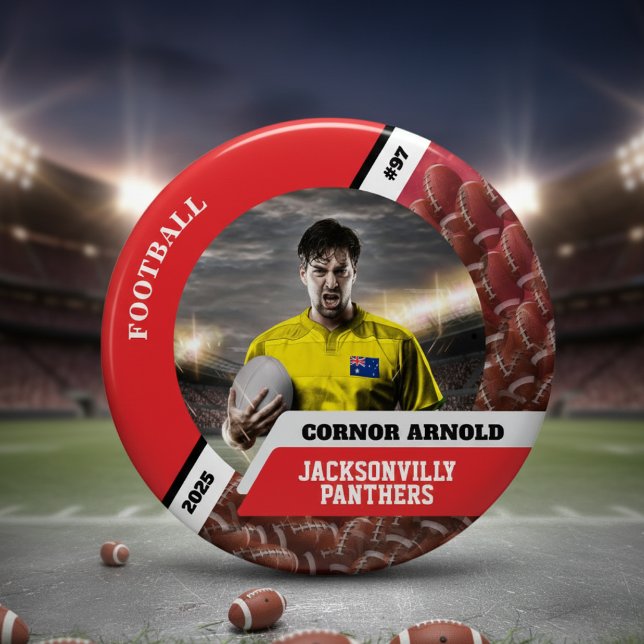 Bóton Redondo 5.08cm Personalized photo sports button/pin football butt (Criador carregado)