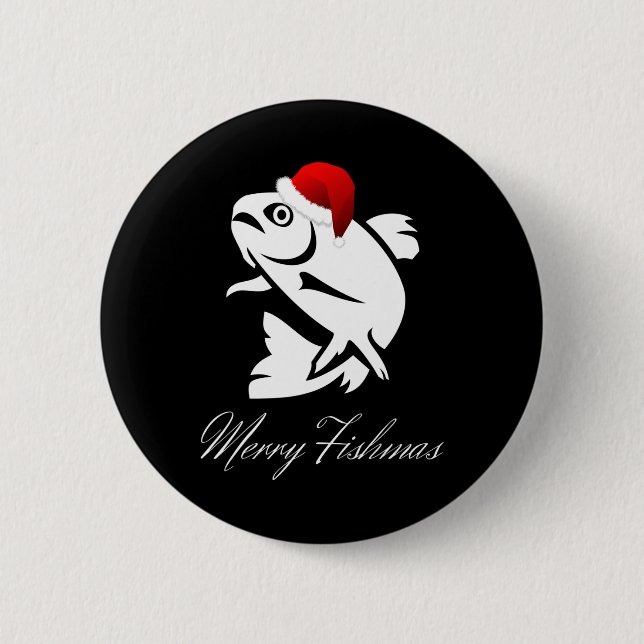 Bóton Redondo 5.08cm Pesca de Natal - Pesca Feliz (Frente)