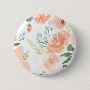 Bóton Redondo 5.08cm Pêssego Pastel de florescência do prazer