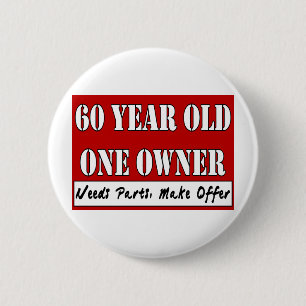Bóton Redondo 5.08cm Pessoas de 60 anos, um proprietário - as peças d