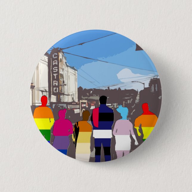 Bóton Redondo 5.08cm Pessoas do orgulho de GLBT no Castro #2 (Frente)