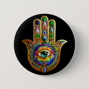 Bóton Redondo 5.08cm Petais De Flores Coloridas Turquesa De Terceiro Ol