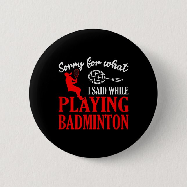 Bóton Redondo 5.08cm Peteca Raquete Jogador de Badminton 1  (Frente)