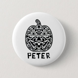 Bóton Redondo 5.08cm Peter Halloween Sugar Skull Design