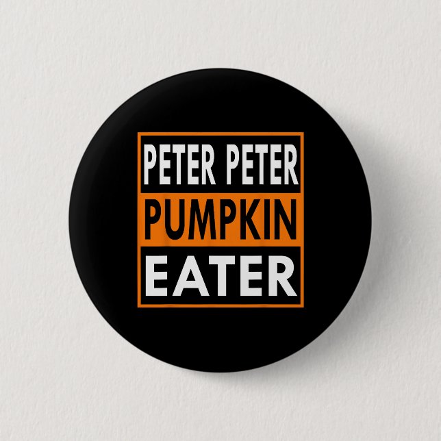 Bóton Redondo 5.08cm Peter Pumpkin Comendo Costume Para Casais - Corres (Frente)