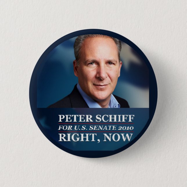 Bóton Redondo 5.08cm Peter Schiff para o Senado 2010 (Frente)