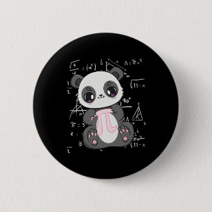 Bóton Redondo 5.08cm Pi Day 3.14159 Algebra Matheme Anime Panda Bear