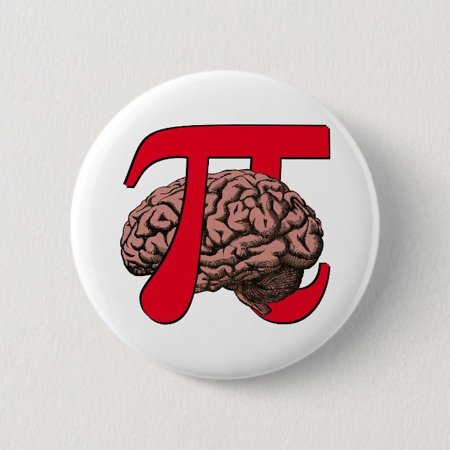 Bóton Redondo 5.08cm Pi Day Brain (Frente)