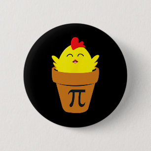 Bóton Redondo 5.08cm Pi Day Math T Shirt Engraçado Pote De Frango T Shi