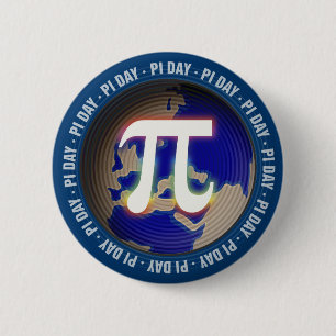 Bóton Redondo 5.08cm Pi Day on Earth   Matemática
