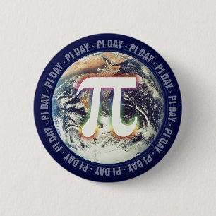Bóton Redondo 5.08cm Pi Day on Earth   Matemática