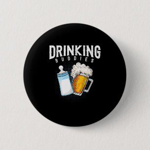 Bóton Redondo 5.08cm Piada de Cerveja e Leite para Novos Pais Homens