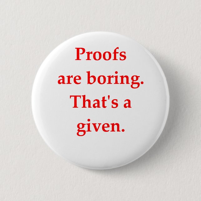 Bóton Redondo 5.08cm piada engraçada da matemática (Frente)