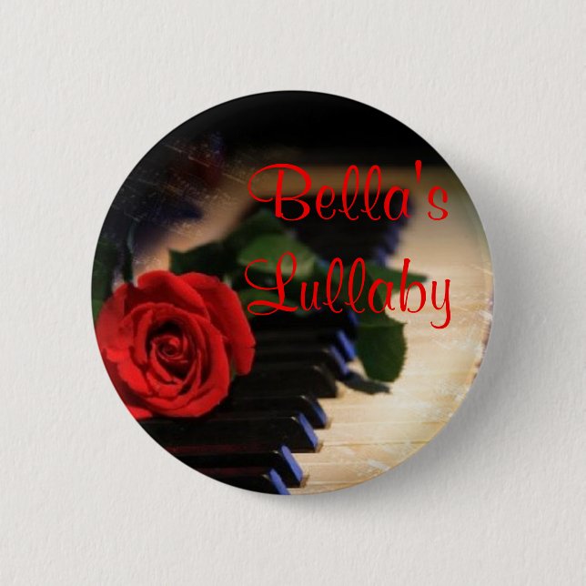 Bóton Redondo 5.08cm piano, 'canção de ninar de s (Frente)