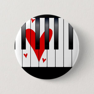 Bóton Redondo 5.08cm Piano do amor
