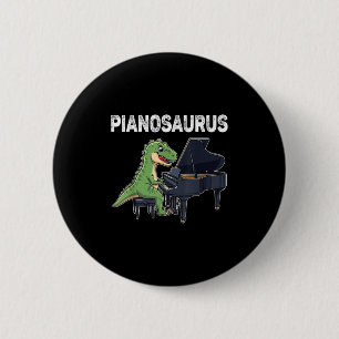 Bóton Redondo 5.08cm Pianossauro Engraçado Dinossauro Jogando Piano Kid