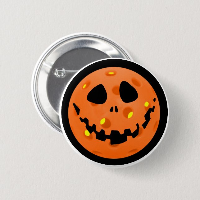 Bóton Redondo 5.08cm Pickleball Jack-o''-Lanterna Skeleton Halloween (Frente & Verso)