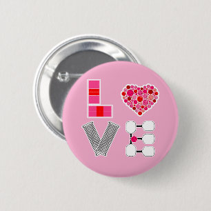 Bóton Redondo 5.08cm Pickleball Love Heart Court Balls Paddles Rosa Ver