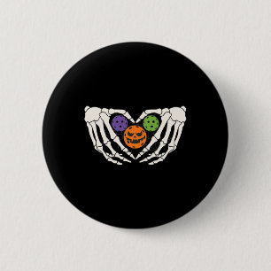 Bóton Redondo 5.08cm Picles Divertidos de Halloween Esqueleto Mãos Cora