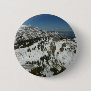 Bóton Redondo 5.08cm Picos de neve das montanhas Teton I Fotografia