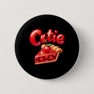 Bóton Redondo 5.08cm Pie Day Pi Day Ação de Graças Cherry Cute Pie Cuti