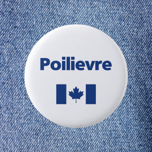 Bóton Redondo 5.08cm Pierre Poilievre Blue Canadian Flag Color
