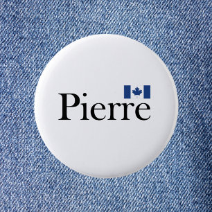 Bóton Redondo 5.08cm Pierre Poilievre com bandeira oficial do Canadá